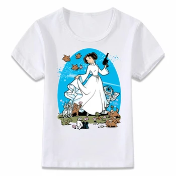 Dětské Oblečení Tričko Princezna Leia Inkoust Art T-košile pro Chlapce a Dívky Batole Košile Tee oal109