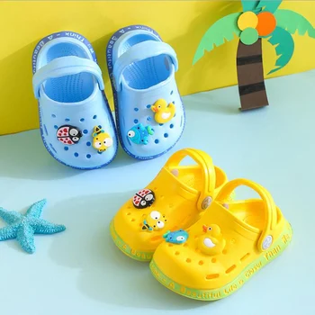 Dětské Sandály Kids Cartoon Duck Cute Baby Boty Letní Kojenecká Chlapci Dívky Měkké Ploché Sandály 1 2 3 let, Batolata Sandály PVC Boty