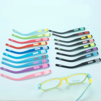 Dětské silikonové brýle nohy Snap na barevné silikonové chrámů pár Multi-barevné volitelné Děti brýle příslušenství