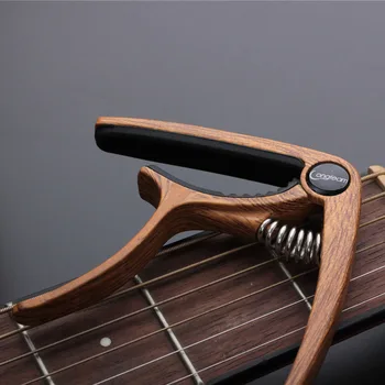 Dřevo Obilí Kytara Capo pro Akustické, Elektrické Kytary, Ukulele, Banjo a Mandolína