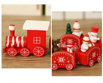 Dřevěné Hračky Pro Děti Nové Vánoční Vlak Děti Pokoj Dekor pro Domácí Dítě, hračky, dárek, ornament Dárek pro Vánoční Fotografie rekvizity