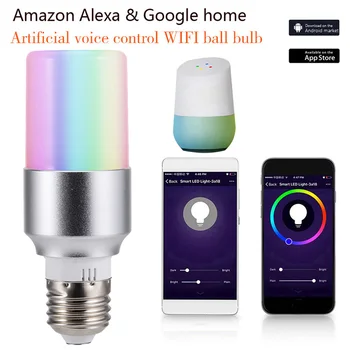 E27 B22 E14 Smart Wi-fi Žárovky, LED Svítilna APLIKACE, Dálkové Ovládání 7W RGB Magic Light Žárovka Propojit s Amazon Alexa Google