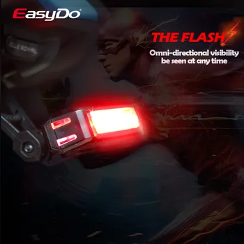 EasyDo jízda na kole Bike Světlo USB nabíjecí Zadní Světlo 16 LED Pás s 3 Pevné Způsoby, 180° Viditelnost Cyklistické Doplňky
