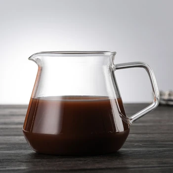 Ecocoffee V60 Pour Over Sklo Rozsah Kávy Server 400/600 ml Karafa Drip Kávové konvice Kávové Konvice Brewer Barista Překapávač Jasné