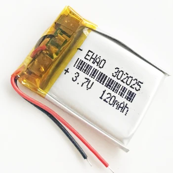 EHAO 302025 3.7 V 120mAh Lithiová Polymer LiPo Dobíjecí Baterie Pro Mp3, GPS, bluetooth sluchátka, headset chytré hodinky