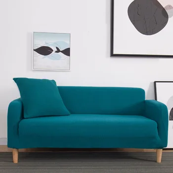 Elastické Modré Sofa Kryt Protáhnout Těsný Zábal All-inclusive Pohovka Kryty pro Obývací Pokoj Gauč Kryt Židle, Pohovka Polštář Kryt