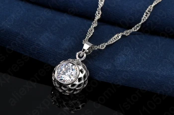 Elegantní 925 Sterling Silver Kubické Zirkony Náhrdelník&Náušnice Přívěsek Šperky Soupravy Ženy, Svatební Dary