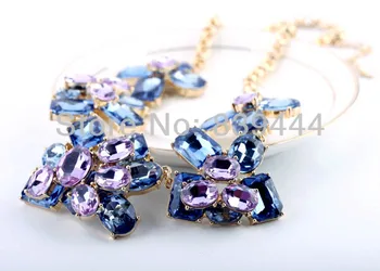 Elegantní Klasické Šperky Barva Transparentní Crystal Flower Náhrdelník