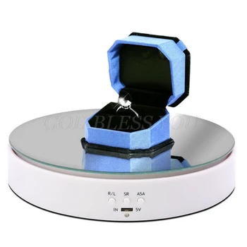 Elektrický Rotační Stojan 360 Stupňů Zrcadlo Gramofonu Hodinky Šperky Držák pro Fotografování, Natáčení Videa Rekvizity