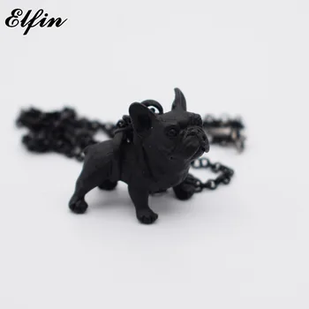 Elfin Velkoobchodní 3D francouzský Buldoček Náhrdelníky Módní Zvířecí Šperky francouzský Buldoček Přívěsek Náhrdelníky Ženy Muži Šperky