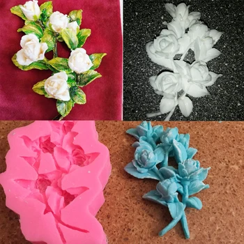 EPASUN 3D Mýdlo Formy Květina Fondant Rose Savon Dělat Cukroví Silikonové Formy Sugarcraft Jabon Gumpaste Dort Zdobení DIY Nástroje