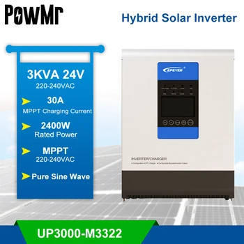 EPever 24V 3000VA Pure Sine Wave Solární Invertor A 30A MPPT Nabíječkou Max 100V PV Utility Vstupní 220VAC Výstup UP3000-M3322