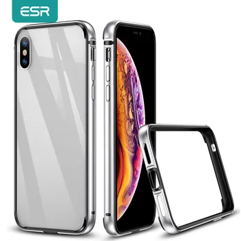 ESR Bumper Pouzdro pro iPhone X XR XS Kovový Rám Luxusní Brnění Hliníkové Anti-knock Kryt pro iPhone XR s Měkkou Vnitřní Nárazník Funda