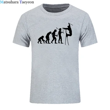 Evoluce Ski Funny t košile Muži Severské Lyžování tričko 2019 Nejvyšší Kvality Tees Letní pánská Móda T Košile oblečení