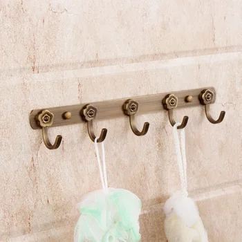 Evropská Retro Bronz koupelně ručník držák na věšák na klíče z nerezové oceli tašku oblečení, ručník zdi rack police Organizovat skladování