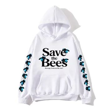 Evropě a Americe Hot Prodej Zachránit Včely Pánské a Dámské s Kapucí Svetr Street Trend Plus Samet s Kapucí Dlouhý Rukáv Košile
