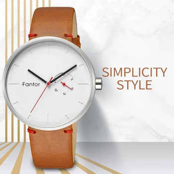 Fantor Ležérní Minimalistický Muži Hodinky Top Luxusní Značky Japan Quartz Náramkové hodinky Vysoce Kvalitní Slim Tenké Kožené Hodinky pro Muže