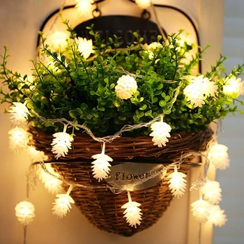 Fariy Šišky LED String Světla, Bateriový 10/20/30/40leds pro Domácí Festival Party Vánoční Strom Zahradní Dekorace