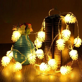 Fariy Šišky LED String Světla, Bateriový 10/20/30/40leds pro Domácí Festival Party Vánoční Strom Zahradní Dekorace