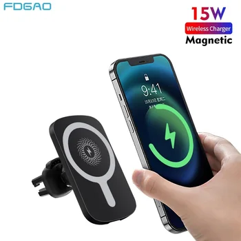 FDGAO 15W Qi Magnetické Bezdrátové Auto Nabíječka Mount Držák pro iPhone 12 12 Pro 12 Pro Max 12 Mini Rychlé Nabíjení Auto Držák Telefonu