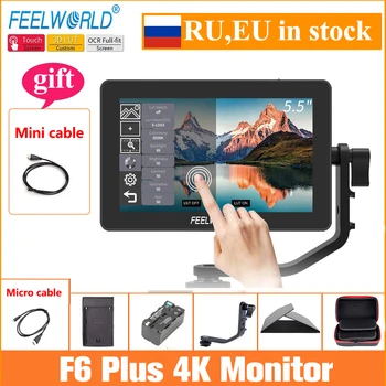 Feelworld Monitor Fotoaparátu F6 Plus 5.5 Palcový 3D Lut Dotykový Displej 4K IPS FHD 1920X1080 Monitor pro DSLR Fotoaparát