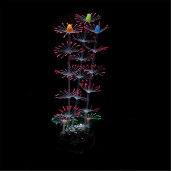Fish tank dekorace Akvárium Mořské Akvárium Ornament Dekorace Silikonové Zářící Umělé Korálové Rostlin