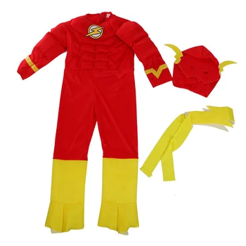 Flash Kostým Halloween Kostýmy pro Děti, Kombinézy Superhrdina Flash Cosplay Kostýmy Děti Slavnostní Party Dodávky