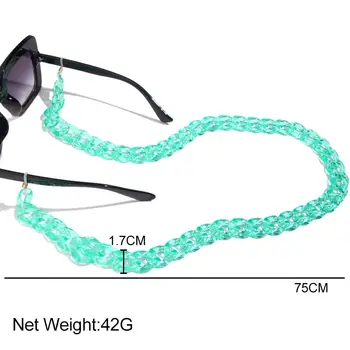 Flatfoosie Módní Nové Candy Barva Brýle na Čtení Řetězce Pro Ženy Akryl protiskluzová sluneční Brýle Šňůra na Krk Popruhy Příslušenství