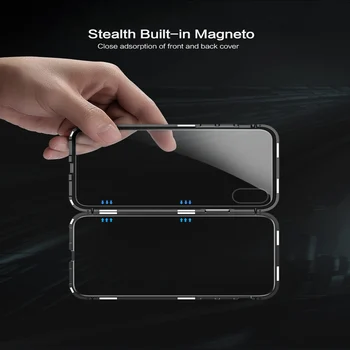 FLOVEME Magnetické Adsorpce Telefon Pouzdro Pro Samsung Galaxy A70 A50 A20 A30 S10 S9 S8 Plus Poznámka 9 8 Tvrzené Sklo Zadní Kryt Případ