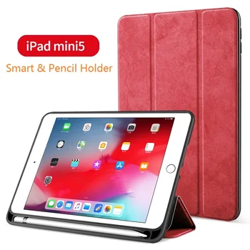 Folio Coque pro iPad mini 5 2019 penál Magnetické Smart Auto-Sleep A2124 A2133 Tužka Slot Funda pro iPad mini Kryt 2019