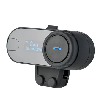 FreedConn Nová Verze TCOM-SC Motocykl Bluetooth Interphone Sluchátka Přilba Intercom s LCD Displej FM Rádio s