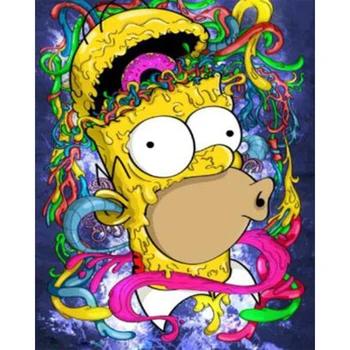 FSBCGT Žádné Nadace olejomalba Podle Čísel Anime Simpsons Soupravy, Ručně Malované Pro Děti Canvas Art DIY Dárek Domů Zdi Dekor