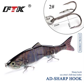 FTK 3D Ryby Oči Swimbait Bass Lákat 152cm 36 g Rybářské návnady Kvalitní a Profesionální Potoční Těžké Návnady Umělé Návnady Tackle