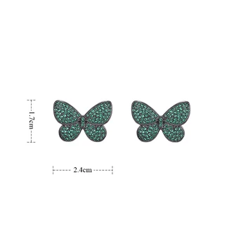 GAOLA Módní Mikro Zpevněné Zářící Malé Zelené Zirkony Hmyzu Motýl Tvar Ušní Doplňky pro Dívky
