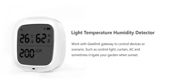 Geeklink THL01 světlo teplota vlhkost senzor GFSK 433mhz napájení z baterie detektor světla