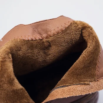 GKTINOO Teplé Originální Kožené Boty Ženy Boty 2020 Zimě Vintage Ručně Kotníkové Boty Měkké Neformální Vysoké Podpatky Boty Ženy