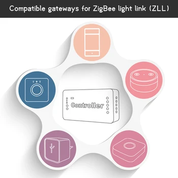 GLEDOPTO ZIGBEE smart home RGBWW Led Ovladač pro LED pásek kompatibilní s echo plus zigbee 3.0 hub smartthings DC12-24V LED