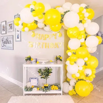 Globos 2021 Macaron Slonová kost žlutý Pastelový Latexový Balónek Věnec Globals Ballon Arch pro Miminko, Narozeniny, Svatební Party Dekor