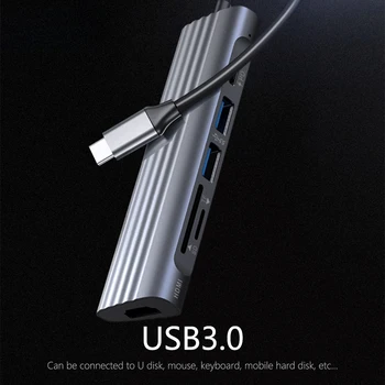 GOOJODOQ USB C UZEL Typu C na Multi ROZBOČOVAČ USB 3.0 HDMI Adaptér Dock pro MacBook Pro Huawei Mate 40 USB-C Port Splitter Typ C HUB