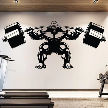Gorila Tělocvičně Zeď Obtisk Zvedání Gorilla Fitness Motivace Svalů Svaly Činka Vinyl Samolepka Tělocvičně Crossfit Sport Plakát A723