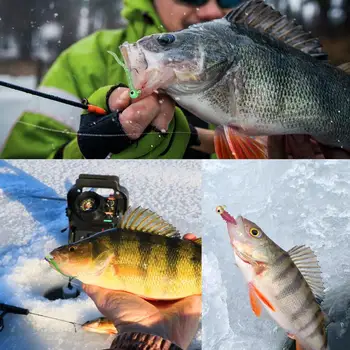 Goture 57pcs Rybářské návnady Set 27pcs Ice Jig Háčky s 30ks Měkké Návnady Zimní Rybolov Příslušenství
