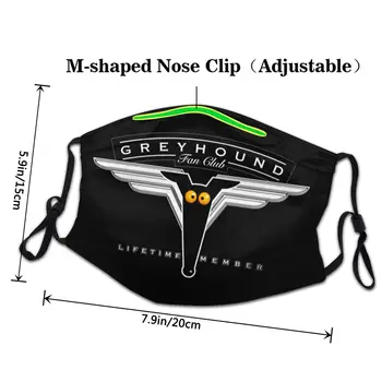 Grafické Greyhound Pes Fan Klubu Grafický Tisk Opakovaně Maska Na Obličej Velmi Kvalitní Větruodolný