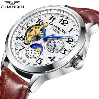 GUANQIN nové hodinky muži business Automatické hodiny Tourbillon vodotěsné Mechanické pánské hodinky top luxusní značky relogio masculino