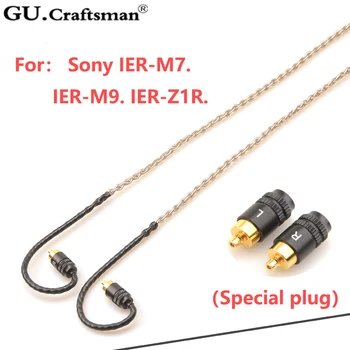 GUcraftsman 8-core Stříbrný pro SONY IER-M7 IER-M9 IER-Z1R sluchátka 2.5 mm 4.4 mm vyvážený upgrade kabel
