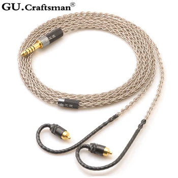 GUcraftsman 8-core Stříbrný pro SONY IER-M7 IER-M9 IER-Z1R sluchátka 2.5 mm 4.4 mm vyvážený upgrade kabel