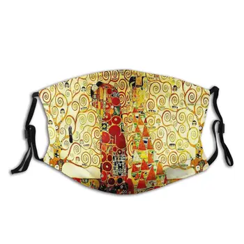 Gustav Klimt Secese Opakovaně Tisknout Úst, Obličeje, Maska Nepromokavou prachotěsné s Filtry Polyester ochranný Kryt Utlumit