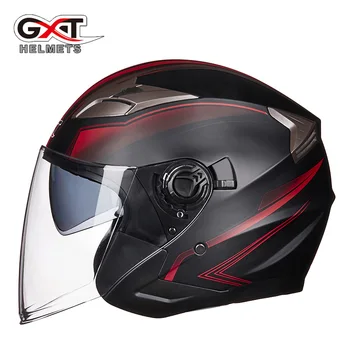 GXT708 Motocyklová Přilba Polovinu Tváře ABS Motorce Helmu Elektrické Bezpečnostní Double Lens Moto Helma Helmice, Pro Ženy/Muže