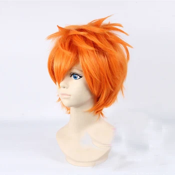 Haikyuu!! Hinata Syouyou Cosplay Paruky Krátké Oranžové Načechraný Vrstvené Tepelně Odolné Syntetické Vlasy Kostým PropsAnime Paruka + Čepice Paruka