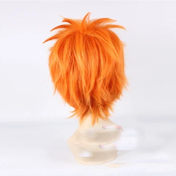 Haikyuu!! Hinata Syouyou Cosplay Paruky Krátké Oranžové Načechraný Vrstvené Tepelně Odolné Syntetické Vlasy Kostým PropsAnime Paruka + Čepice Paruka