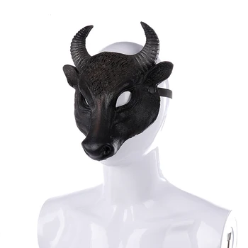 Halloween Polovinu Tváře Býčí Maska PU Pěnové 3D Zvířecí Hlavu Maska pro Halloween, Velikonoce, Karneval, Párty